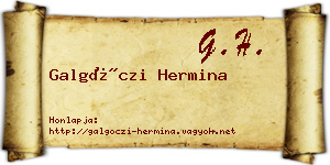 Galgóczi Hermina névjegykártya